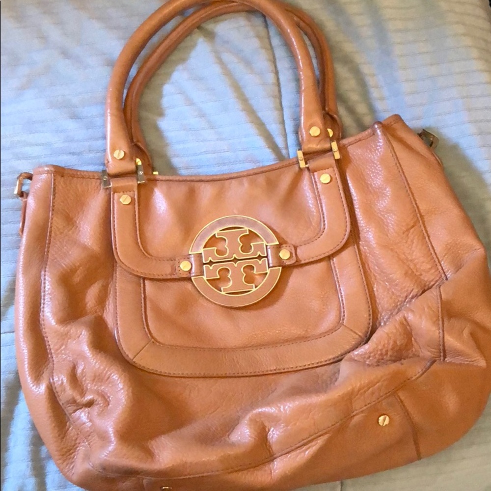 Tory Burch Tan Leather Amanda Satchel Handbag